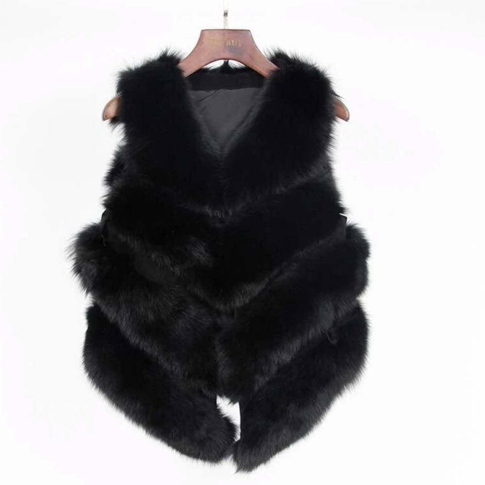 Black Rabbit Fur Vest